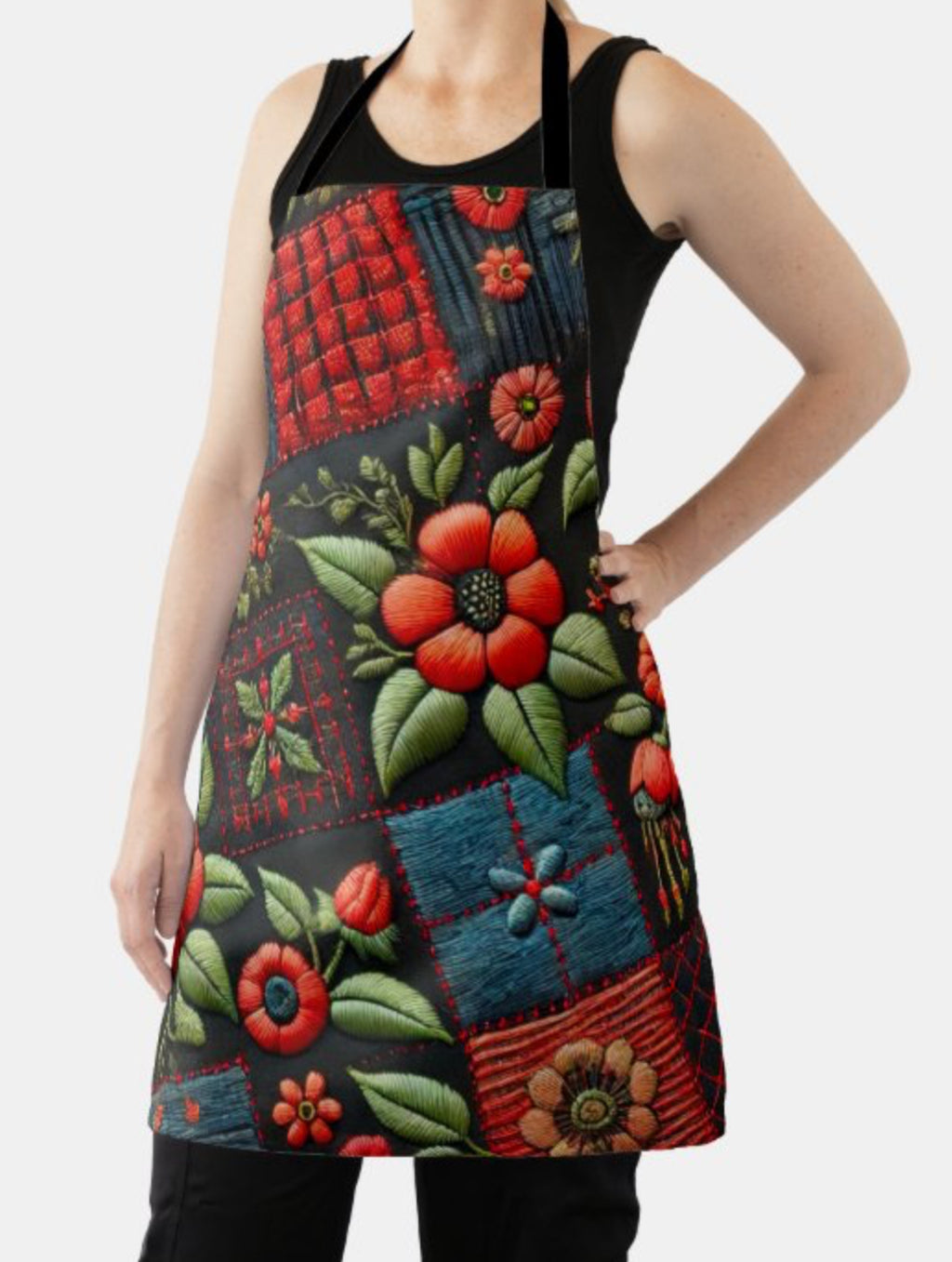 Apron/oven mitts set “Floral”