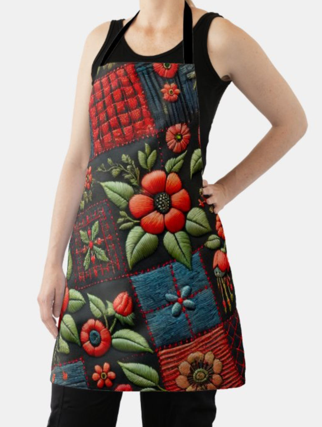 Apron/oven mitts set “Floral”